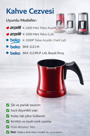 Arçelik Telve Kahve Makine Cezvesi 3200 3190 P Beko 2113 Lal