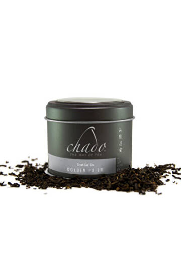 Chado Tea Golden Pu-Erh Çin Yunnan Bölgesi Yıllanmış ve Fermente Tütsü Aromalı Koyu Çay 50 gr - 1