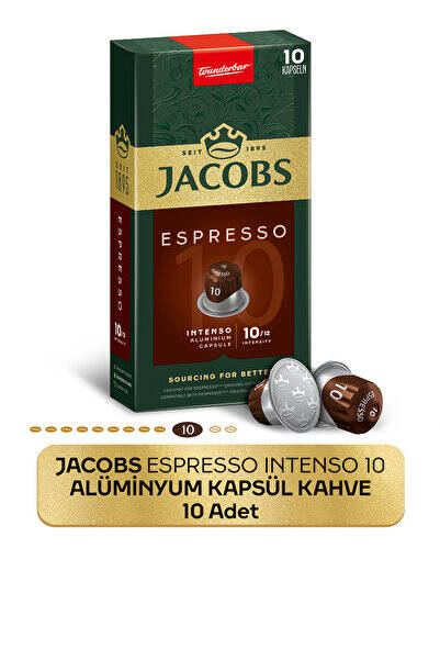 Jacobs Espresso 10 Intenso Nespresso Uyumlu Alüminyum Kapsül Kahve 10 Adet - 1