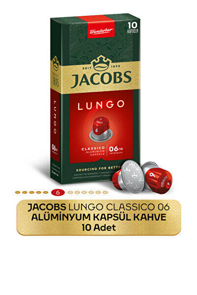 Jacobs Lungo 6 Classic Nespresso Uyumlu Alüminyum Kapsül Kahve 10'lu - 1
