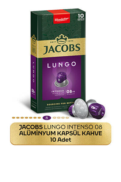 Jacobs Lungo 8 Intenso Nespresso Uyumlu Alüminyum Kapsül Kahve 10 Adet - 1