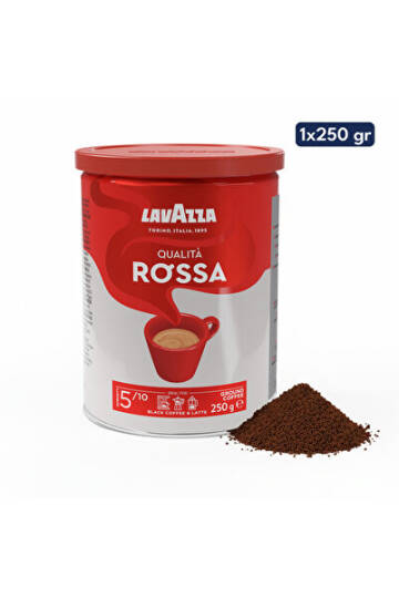 Lavazza Qualita Rossa Filtre Kahve Teneke Kutu 250 gr, Moka Pot, Filtre Kahve Makinesi, French Press Uyumlu