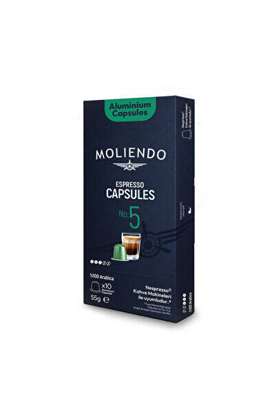 Moliendo Finest Coffee Alüminyum Kapsül Kahve No:5 (10 Adet Nespresso Uyumlu Alüminyum Kapsül Kahve) - 1
