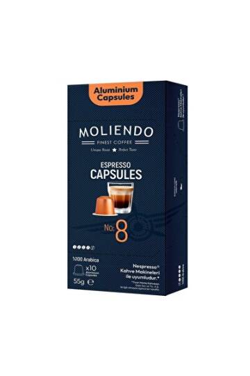 Moliendo Finest Coffee Alüminyum Kapsül Kahve No:8 (10 Adet Nespresso Uyumlu Alüminyum Kapsül Kahve)