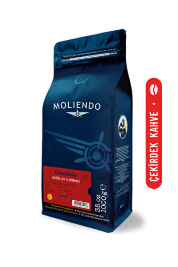 Moliendo Finest Coffee Colombia Medellin Supremo Yöresel Kahve (Çekirdek Kahve) 1 kg - 1