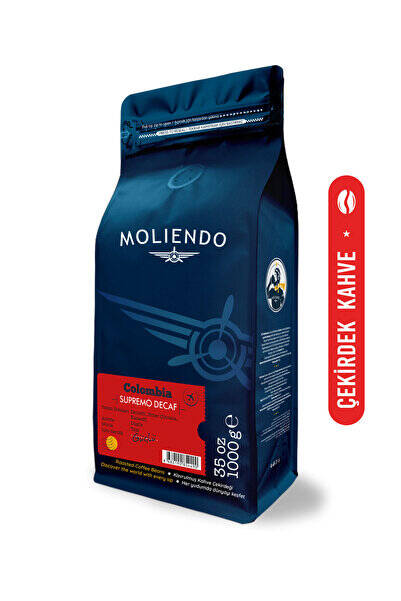 Moliendo Finest Coffee Colombia Supremo Decaf (Kafeinsiz) Yöresel Kahve (Çekirdek Kahve) 1 kg - 1