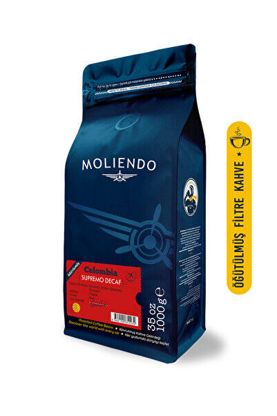 Moliendo Finest Coffee Colombia Supremo Decaf (Kafeinsiz) Yöresel Kahve (Öğütülmüş Filtre Kahve) 1 kg - 1