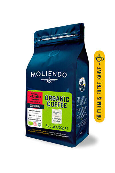 Moliendo Finest Coffee Organik Colombia Excelso Yöresel Kahve (Öğütülmüş Filtre Kahve) 250 g - 1