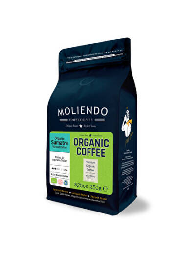 Moliendo Finest Coffee Organik Indonesia Sumatra Yöresel Kahve (Çekirdek Kahve) 250 g - 1