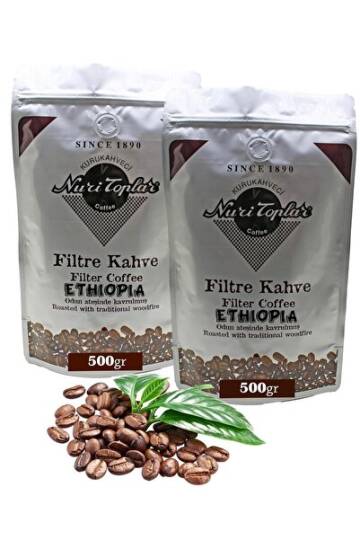 Nuri Toplar Filtre Kahvesi 1 kg Ethiopia Sidamo Çekirdeği - Odun Ateşinde Kahve