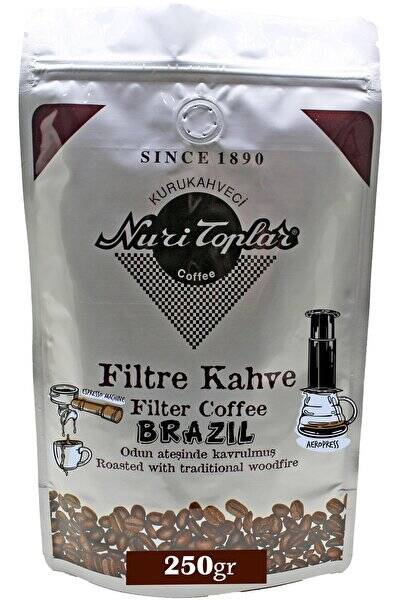 Nuri Toplar Filtre Kahvesi 250 gr Brazil Cerrado Çekirdeği - Odun Ateşinde Kahve - 1