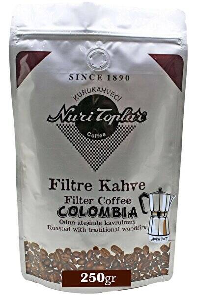 Nuri Toplar Filtre Kahvesi 250 gr Colombia Supremo Çekirdeği - Odun Ateşinde Kahve - 1
