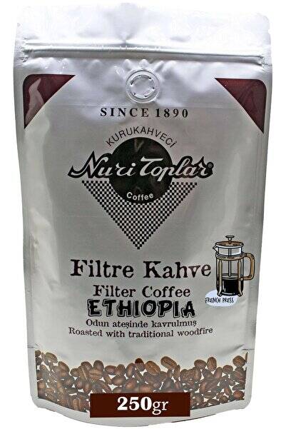 Nuri Toplar Filtre Kahvesi 250 gr Ethiopia Sidamo Çekirdeği - Odun Ateşinde Kahve - 1