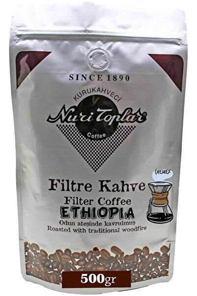Nuri Toplar Filtre Kahvesi 500 gr Ethiopia Sidamo Çekirdeği - Odun Ateşinde Kahve - 1