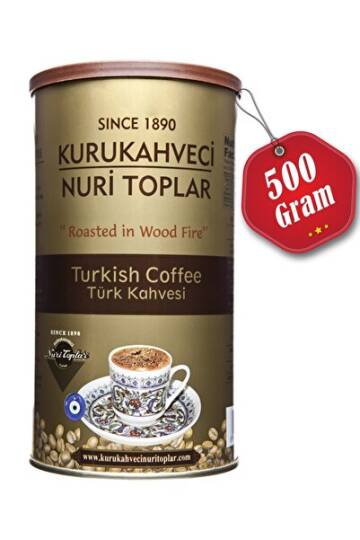 Nuri Toplar Yuvarlak Teneke Kutuda Türk Kahvesi 500 gr Kuru Kahve