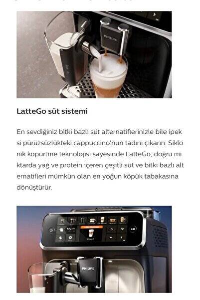 Philips 12 Farklı Kahveli Tam Otomatik Espresso Makinesi, LatteGo Süt Sistemi, AquaClean Filtre - 1