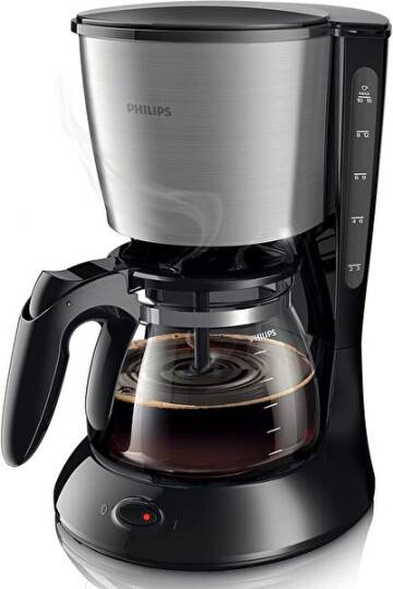Philips 1200 ml 1000 W, Paslanmaz Çelik Filtre Kahve Makinesi, Siyah