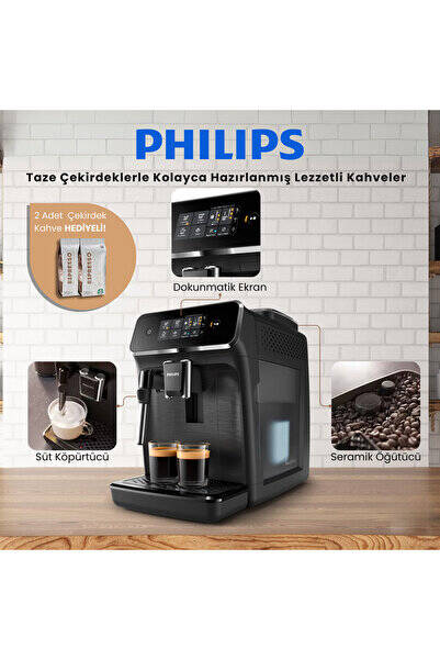 Philips Tam Otomatik Süt Köpürütücü Espresso Makinesi 1.8 L Kapasite Zamanlayıcı AquaClean Özelliği - 1
