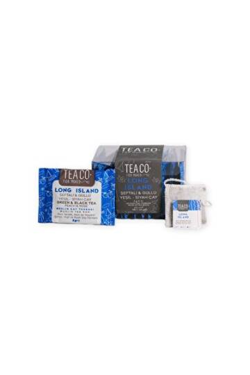 Tea Co Long Island - Şeftali ve Güllü Siyah-Yeşil Çay - 12 Müslin Çay Poşeti - 1